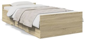 vidaXL Estrutura de cama c/ gavetas derivados madeira carvalho sonoma