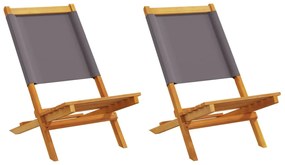 vidaXL Cadeiras de jardim 2 pcs acácia maciça e tecido antracite