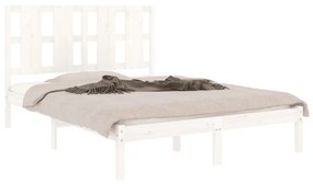 Estrutura de cama 120x200 cm pinho maciço branco