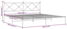 Estrutura de cama com cabeceira 193x203 cm metal preto