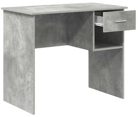 Mesa com armazenamento cinza concreto 90x49.5x75 cm madeira engenheira