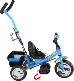 Triciclo infantil Raceline com barra de empurrar em metal 88 x 48 x 96 cm Azul