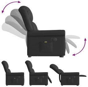 Poltrona reclinável massagens elevatória elétrica couro artif.