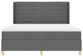 Cama Box Spring com Colchão Cinza Escuro 180x200 cm - Tecido