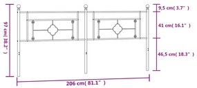 Cabeceira de cama 200 cm metal branco