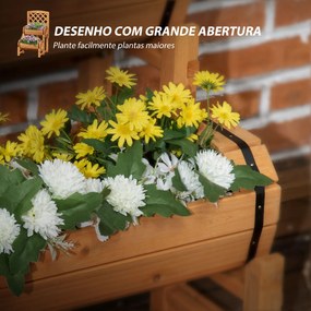 Floreira Dupla Tipo Barril com Treliça Floreira com 2 Plantadores Suporte para Trepadeira Cultivos de Plantas e Flores para Pátio Jardim Varanda 45x45