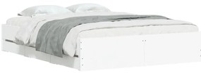 Estrutura de cama c/ gavetas 150x200cm derivados madeira branco