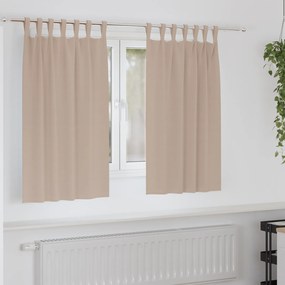 Cortinas opacas 2 pcs Cinzento-acastanhado 140 x 140 cm