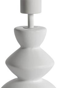 Candeeiro de Mesa Design Abajur em Veludo Branco Cinza-Claro e Dourado 25 cm - Alisia Design