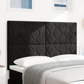 Cabeceira Design de Blocos de Diamante Preto 160 cm Veludo