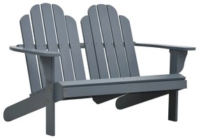 vidaXL Cadeira Adirondack dupla madeira cinzento