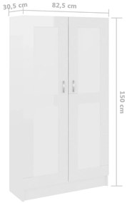 Estante 82,5x30,5x150 cm derivados de madeira branco brilhante
