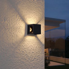 Candeeiro de Parede Moderno Preto Incl. LED IP44 - Edwin Quadro