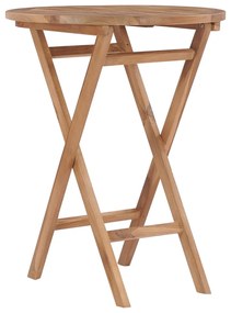 vidaXL Mesa de jardim dobrável 60 cm madeira teca maciça