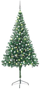 3077662 vidaXL Árvore de Natal artificial pré-iluminada c/ bolas 910 ramos