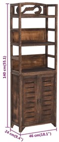 Armário expositor 46x24x140 cm paulownia maciça castanho-escuro