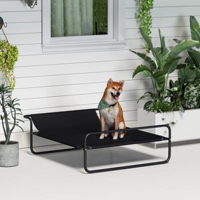 Cama Elevada para Cães Respirável para Cães Pequenos 106x81x33 cm Tecido de Textilen