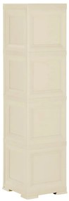 Armário de plástico 40x43x164 cm design de madeira branco nata