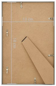 Molduras para mesa 3 pcs 13x18 cm MDF prateado