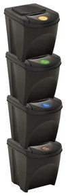 316185 vidaXL Caixotes do lixo empilháveis 4 pcs 100 L antracite