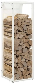 Suporte para lenha 25x25x80 cm aço laminado a frio branco