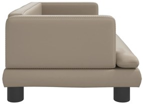 Sofá infantil 80x45x30 cm couro artificial cappuccino