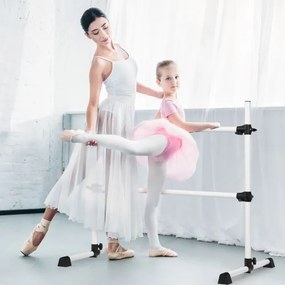 Barra dupla para ballet portátil com altura ajustável para meninas Adultos Fitness Dançar Alongar músculos 124,5 x 71 x 120 cm Prata
