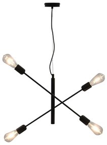 vidaXL Candeeiro teto c/ lâmpadas incandescência 2 W preto E27