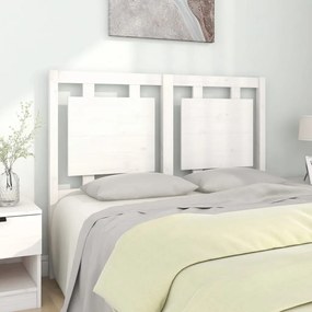 Cabeceira de cama 125,5x4x100 cm madeira de pinho maciça branco