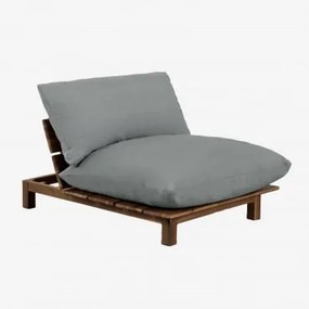 Módulo Central Reclinável Para Sofá Modular De Jardim Em Madeira De Acácia Brina Cinza Antracite - Sklum