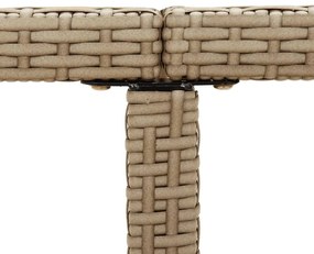 Mesa de jardim 109x107x74 cm vime PE e acácia maciça bege