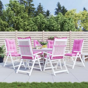 vidaXL Almofadões para cadeiras altas de jardim 6 pcs tecido rosa