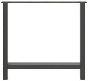 Pés para mesa de jantar antracite 2 peças 80x(72-73) cm aço