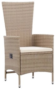 5 pcs conjunto de jantar para jardim bege