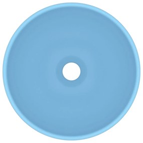 Lavatório WC luxuoso redondo 32,5x14cm cerâmica azul mate