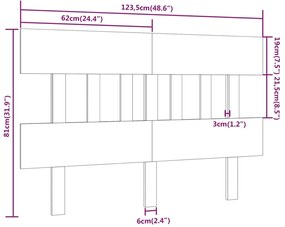 Cabeceira de cama 123,5x3x81 cm pinho maciço castanho mel