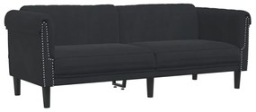 3 pcs conjunto de sofás veludo preto