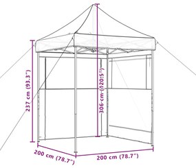 Tenda p/ festas pop-up dobrável com 2 paredes laterais verde