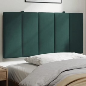 Almofadão de cabeceira 100 cm veludo verde-escuro