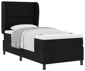 Cama com Estrado e Colchão Preto 90x190 cm - Tecido