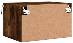 Mesa de cabeceira de parede com luzes LED carvalho fumado