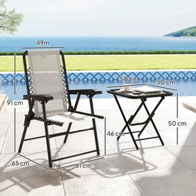 Conjunto de Mesa e Cadeiras de Jardim Móveis de Exterior Dobrável com