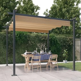 vidaXL Gazebo de jardim com telhado retrátil 3x3 m cinza-acastanhado