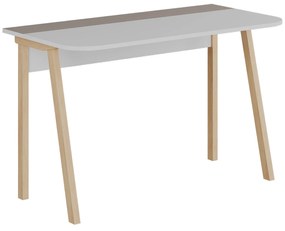 Secretária Luton – 120x60x75 cm – Branco e Moka Claro – Design Escandi