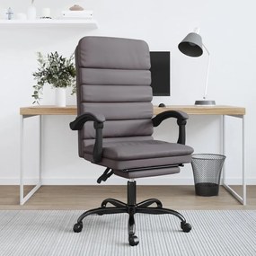 vidaXL Cadeira massagens escritório reclinável couro artificial cinza