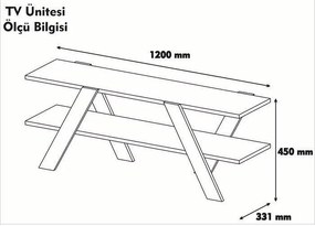 Móvel TV Basic – Branco e Nogueira – 120x45x33,1 cm