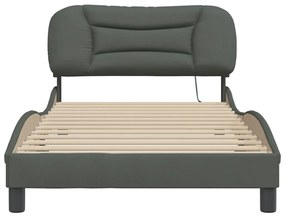 Estrutura de cama com LED sem colchão 100x200 cm tecido