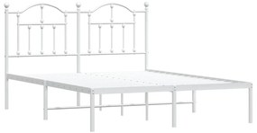 Estrutura de cama com cabeceira 150x200 cm metal branco