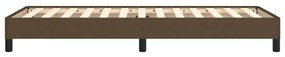 Estrutura de cama sem colchão 90x190 cm tecido castanho-escuro
