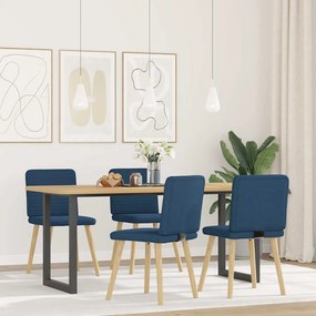 Cadeiras de jantar 4 pcs tecido azul